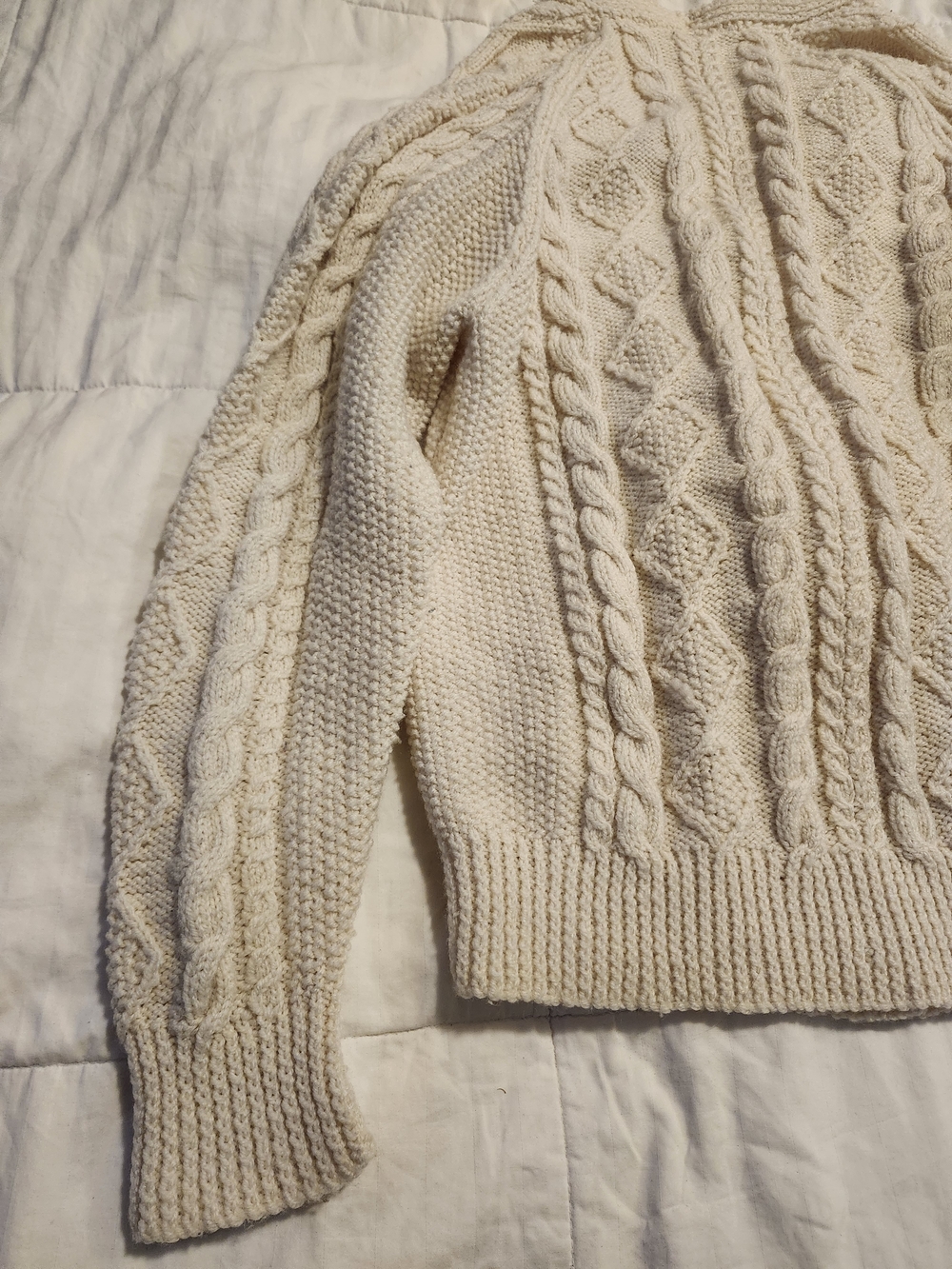 HANDMADE Cable Knit Button-Front Sweater Cardigan - Picture 10 of 11